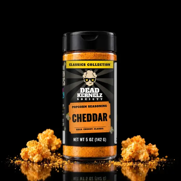 Cheddar popcorn seasoning bottle, Dead Kernelz Society Classics Collection